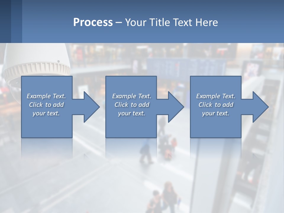 A Security Camera Hanging From The Ceiling Of A Building PowerPoint Template