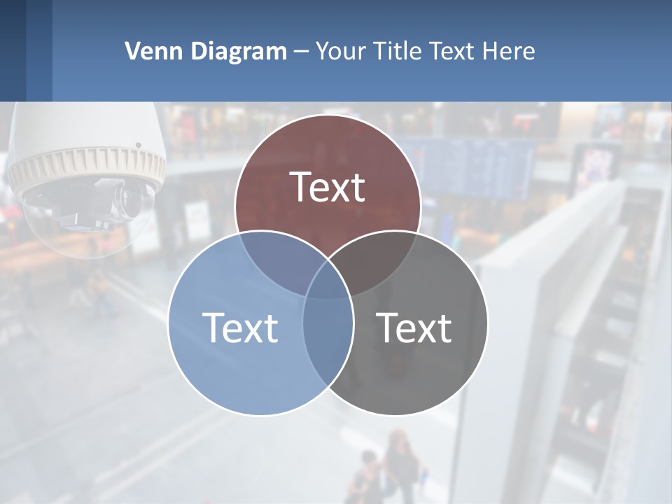 A Security Camera Hanging From The Ceiling Of A Building PowerPoint Template