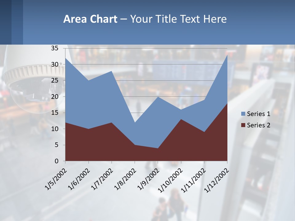 A Security Camera Hanging From The Ceiling Of A Building PowerPoint Template