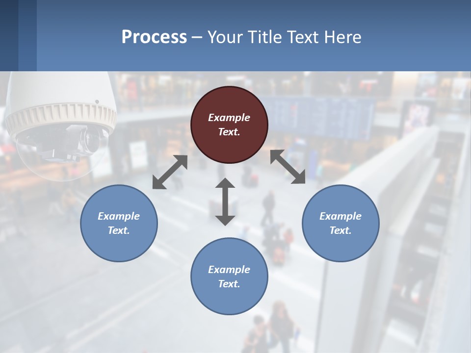 A Security Camera Hanging From The Ceiling Of A Building PowerPoint Template