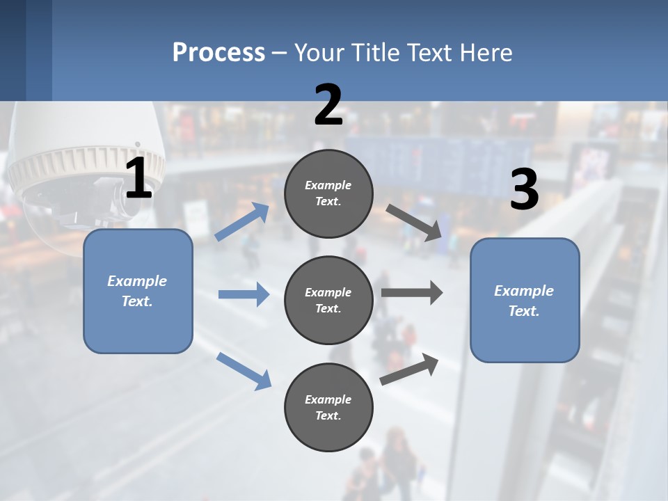 A Security Camera Hanging From The Ceiling Of A Building PowerPoint Template