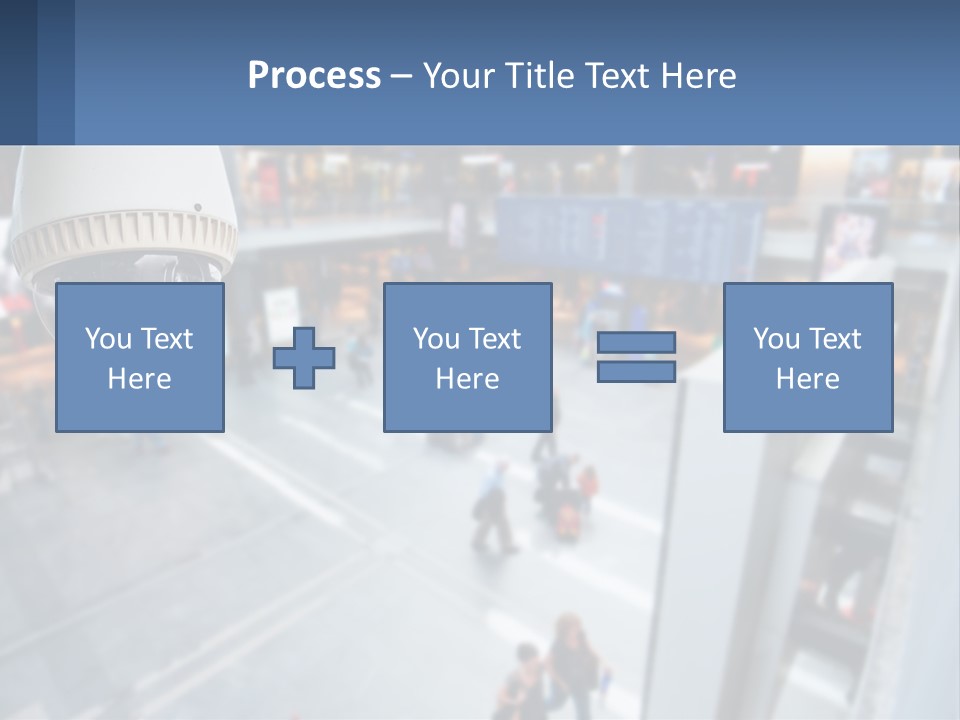 A Security Camera Hanging From The Ceiling Of A Building PowerPoint Template