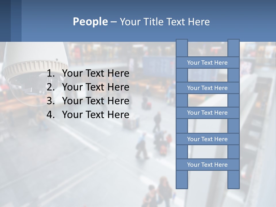 A Security Camera Hanging From The Ceiling Of A Building PowerPoint Template