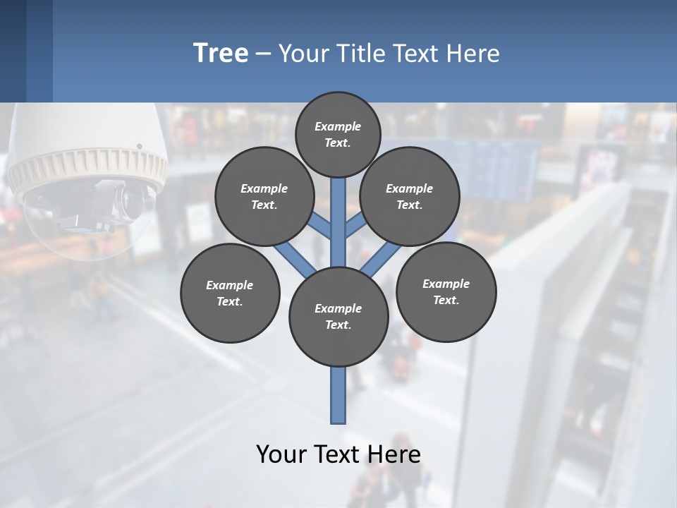 A Security Camera Hanging From The Ceiling Of A Building PowerPoint Template