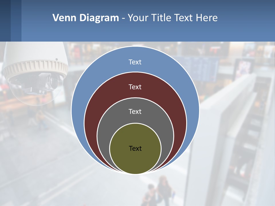 A Security Camera Hanging From The Ceiling Of A Building PowerPoint Template