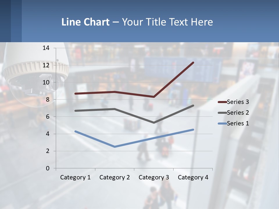 A Security Camera Hanging From The Ceiling Of A Building PowerPoint Template