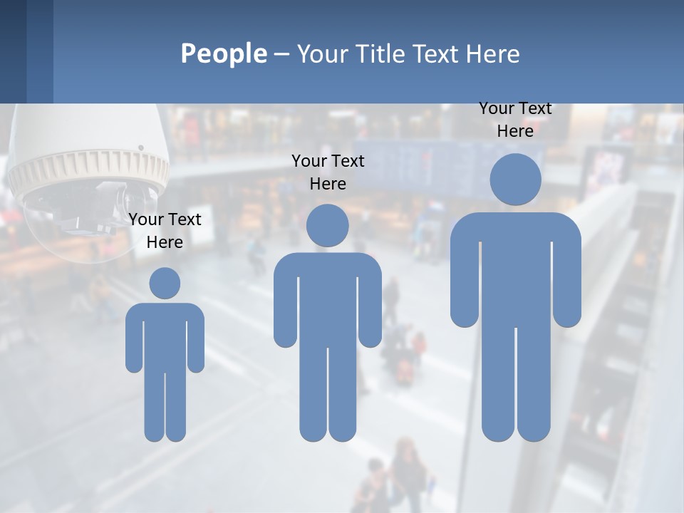 A Security Camera Hanging From The Ceiling Of A Building PowerPoint Template