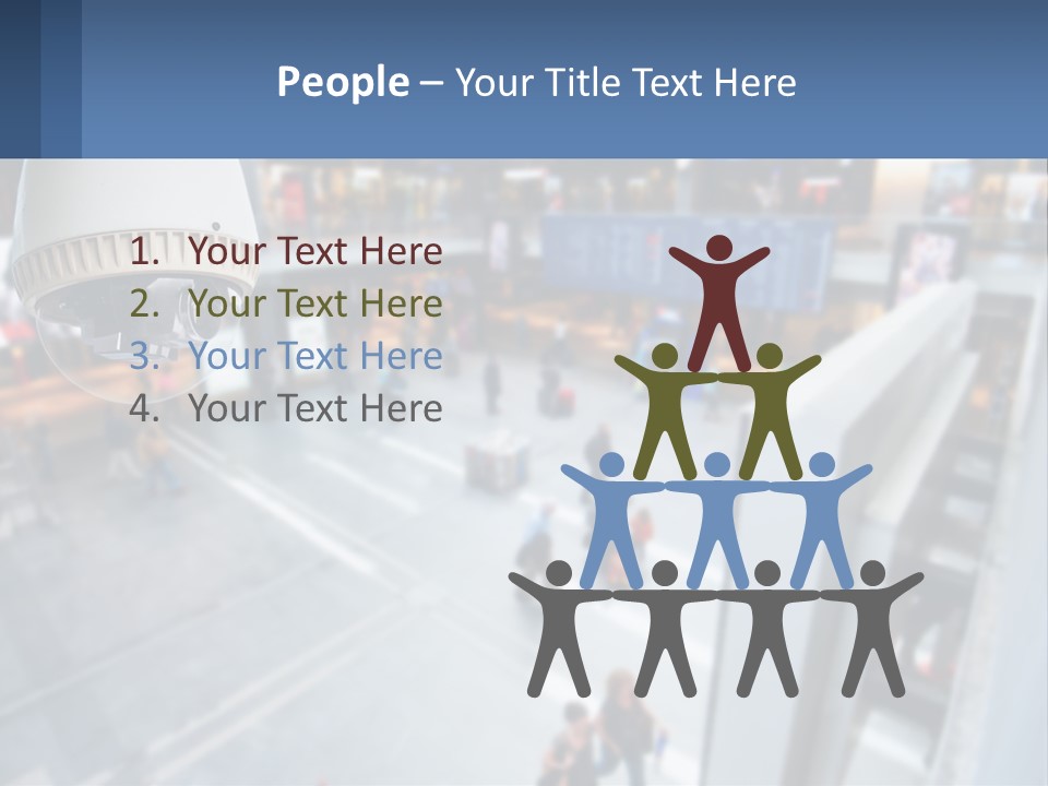 A Security Camera Hanging From The Ceiling Of A Building PowerPoint Template