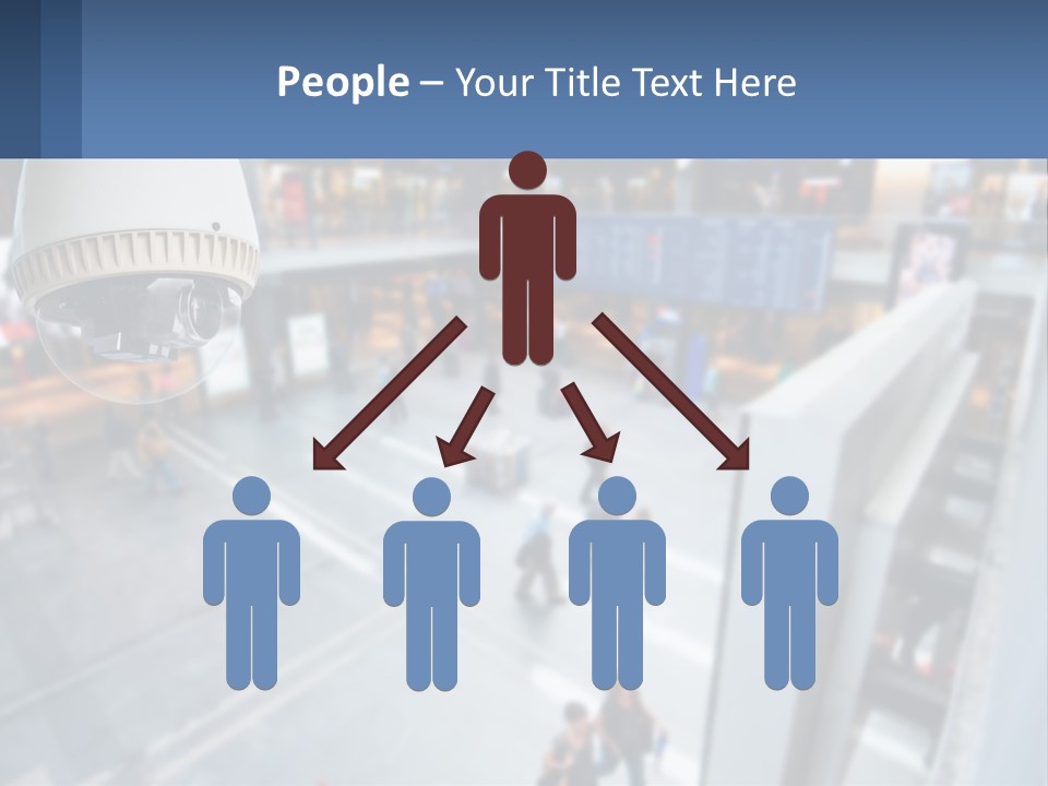 A Security Camera Hanging From The Ceiling Of A Building PowerPoint Template