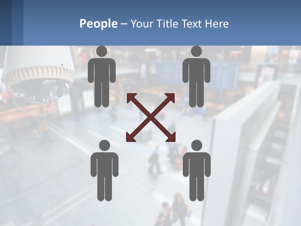 A Security Camera Hanging From The Ceiling Of A Building PowerPoint Template