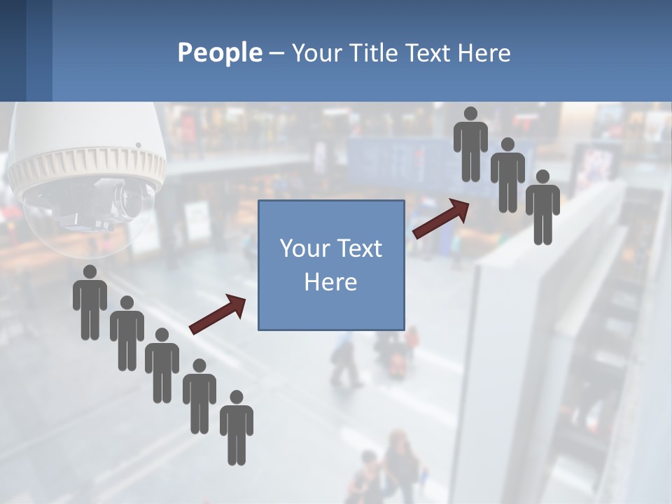 A Security Camera Hanging From The Ceiling Of A Building PowerPoint Template