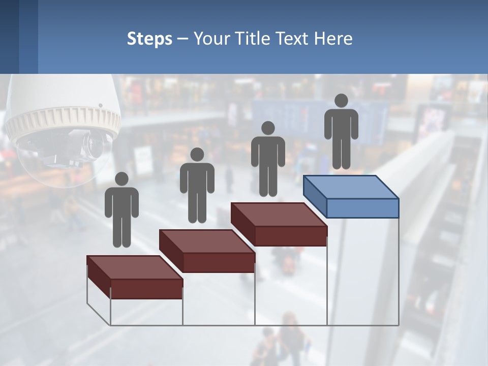 A Security Camera Hanging From The Ceiling Of A Building PowerPoint Template