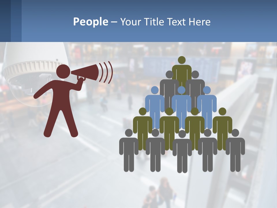 A Security Camera Hanging From The Ceiling Of A Building PowerPoint Template