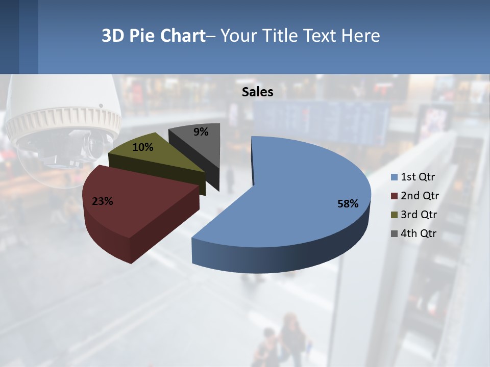 A Security Camera Hanging From The Ceiling Of A Building PowerPoint Template