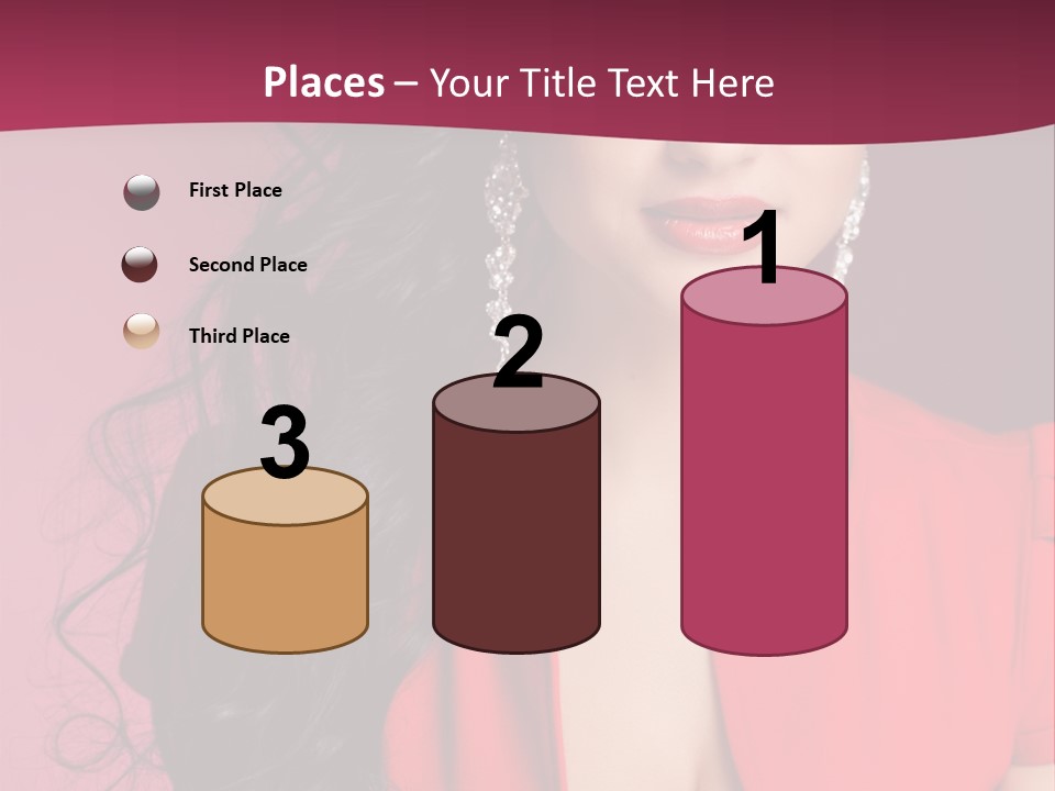 A Woman In A Red Dress Is Posing For A Picture PowerPoint Template