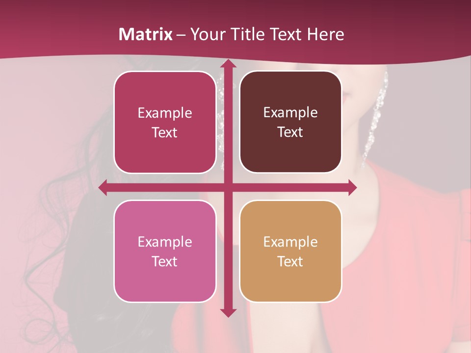 A Woman In A Red Dress Is Posing For A Picture PowerPoint Template