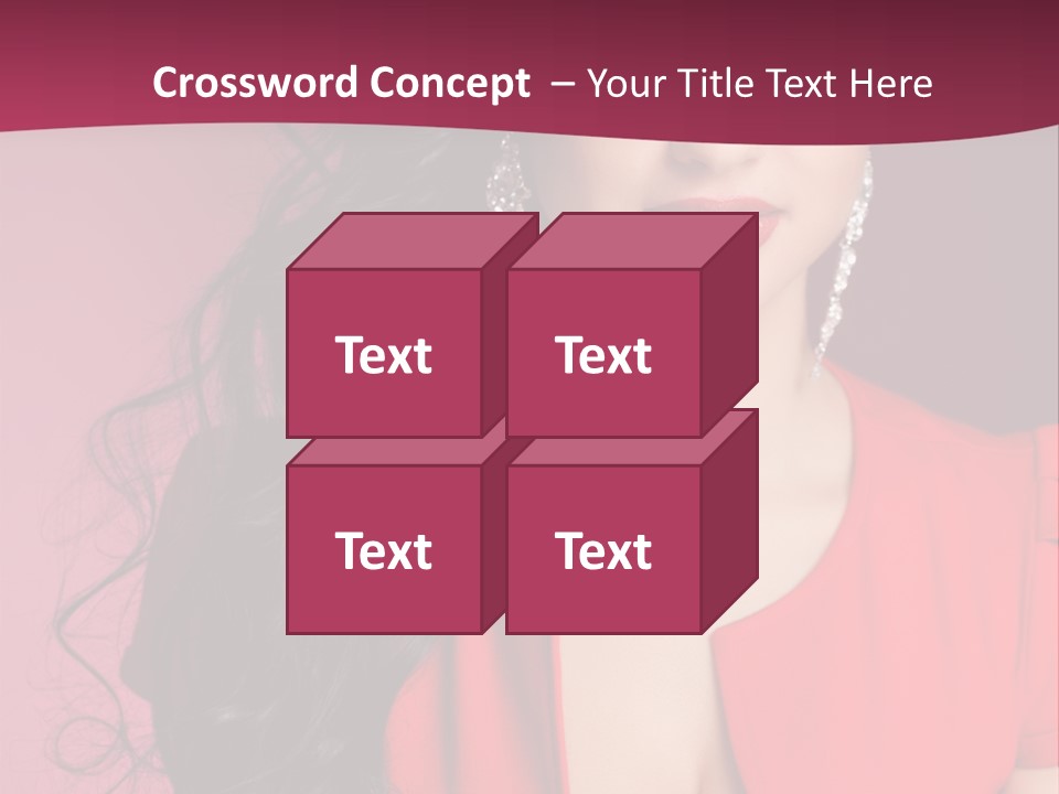 A Woman In A Red Dress Is Posing For A Picture PowerPoint Template