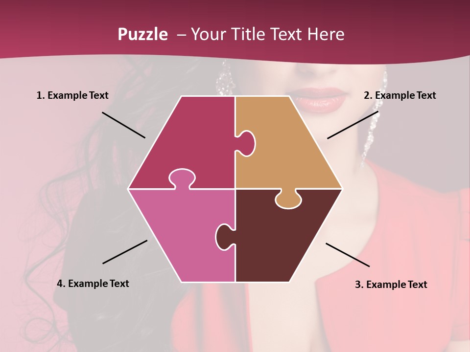 A Woman In A Red Dress Is Posing For A Picture PowerPoint Template