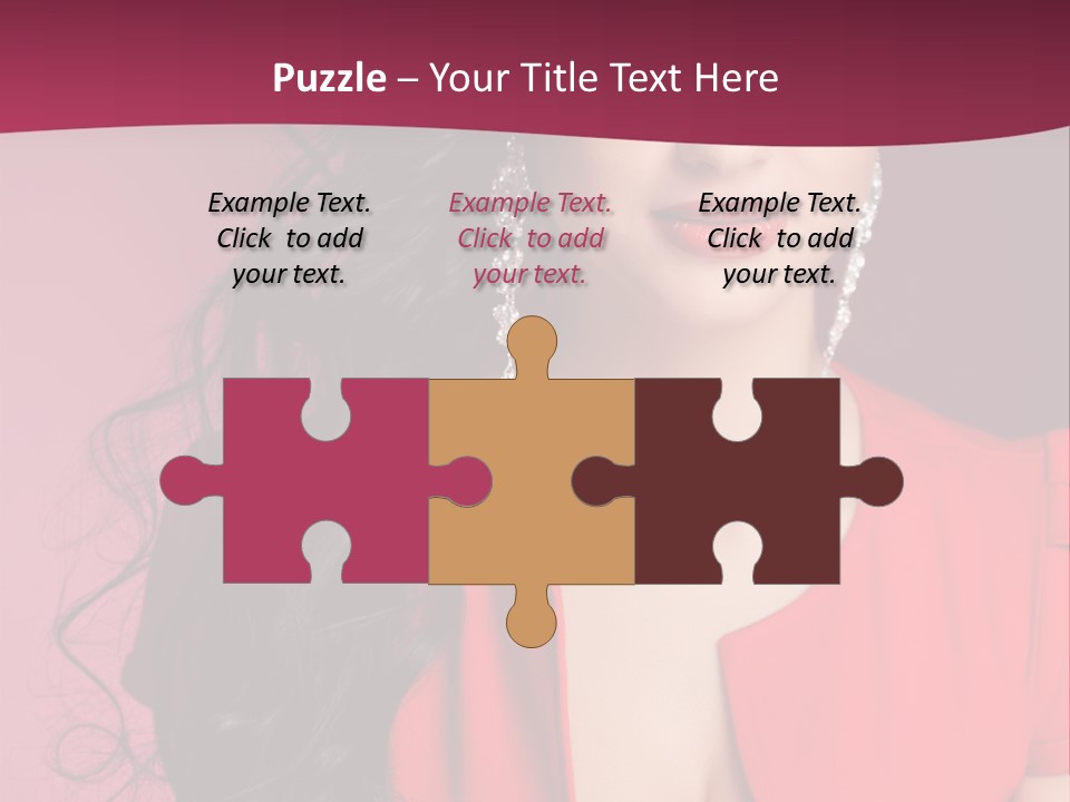 A Woman In A Red Dress Is Posing For A Picture PowerPoint Template