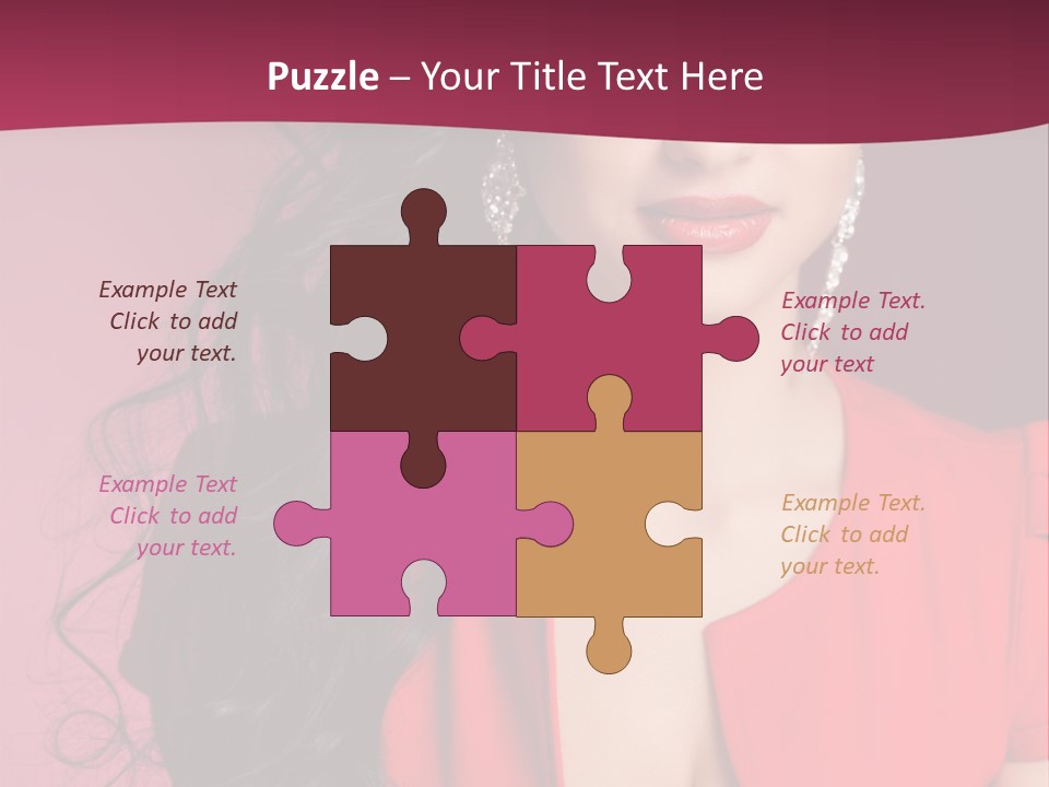 A Woman In A Red Dress Is Posing For A Picture PowerPoint Template