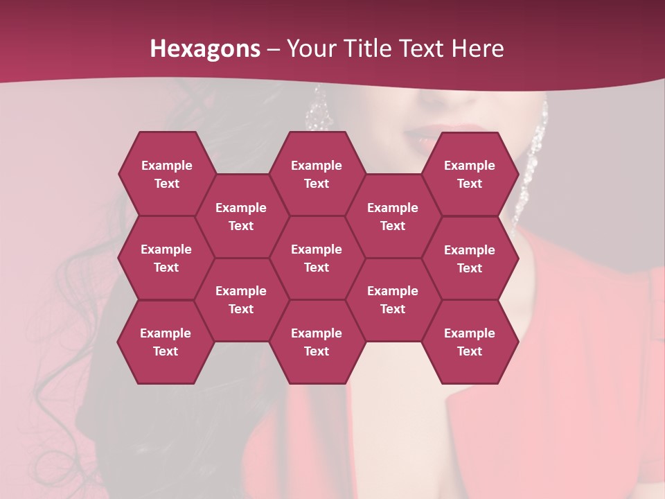 A Woman In A Red Dress Is Posing For A Picture PowerPoint Template