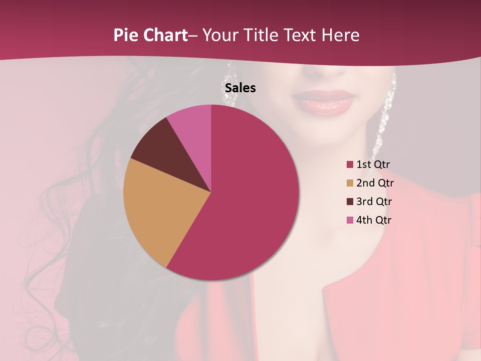 A Woman In A Red Dress Is Posing For A Picture PowerPoint Template