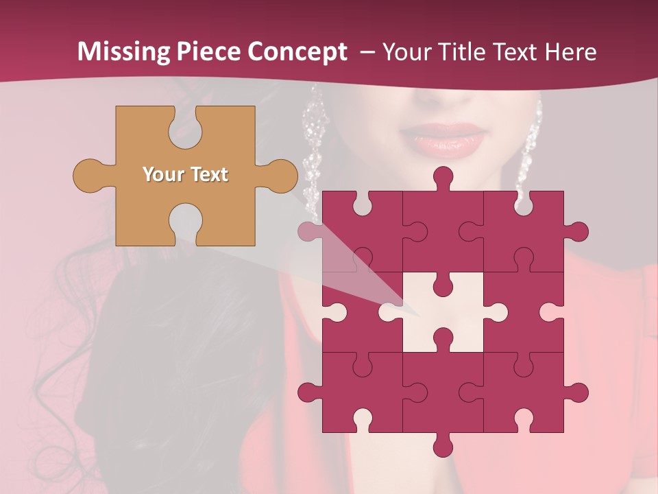 A Woman In A Red Dress Is Posing For A Picture PowerPoint Template