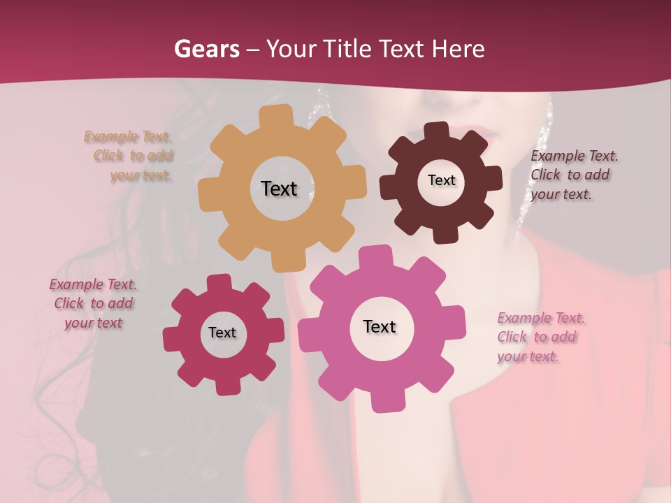 A Woman In A Red Dress Is Posing For A Picture PowerPoint Template