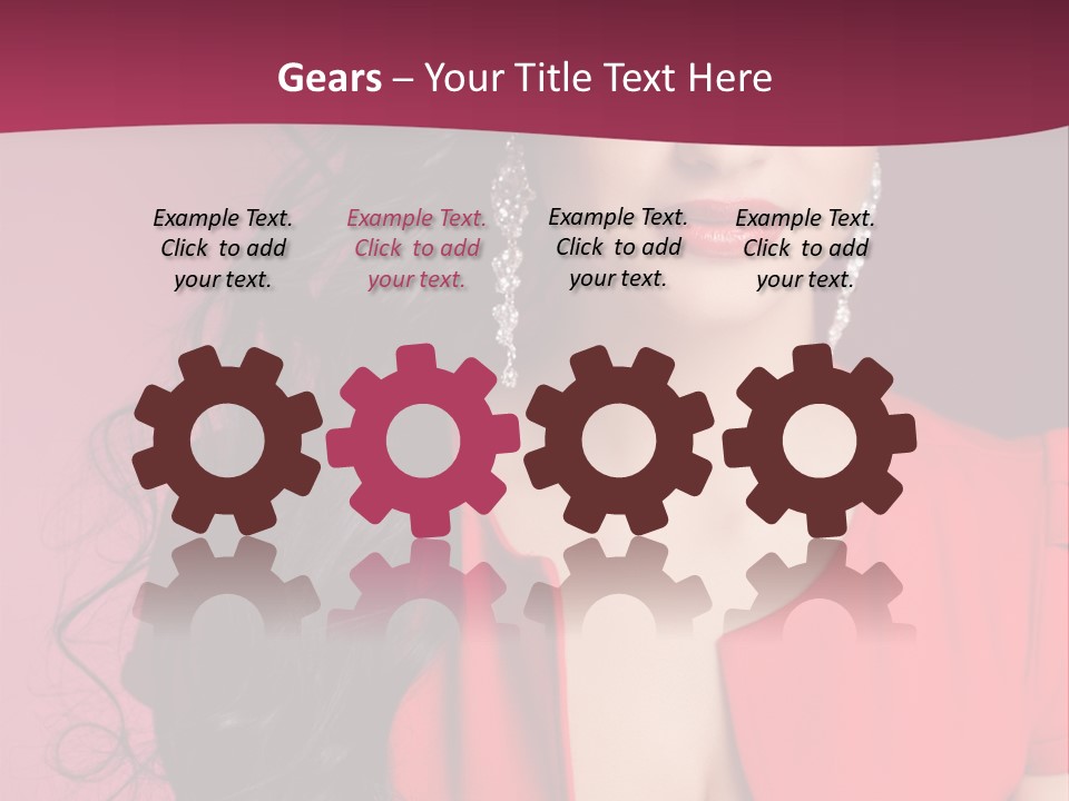 A Woman In A Red Dress Is Posing For A Picture PowerPoint Template