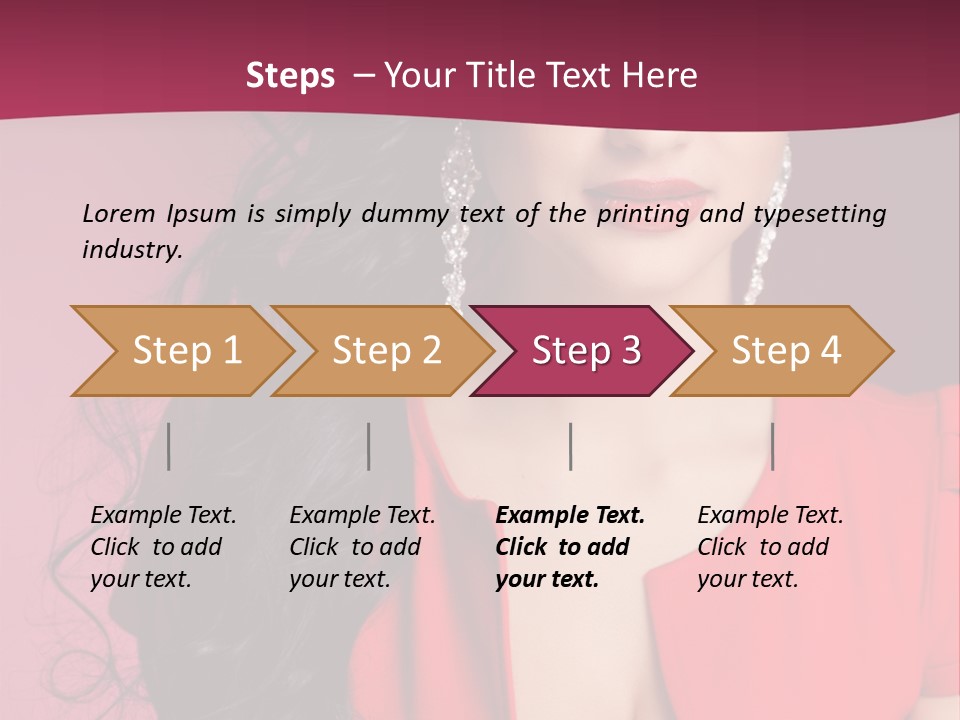 A Woman In A Red Dress Is Posing For A Picture PowerPoint Template