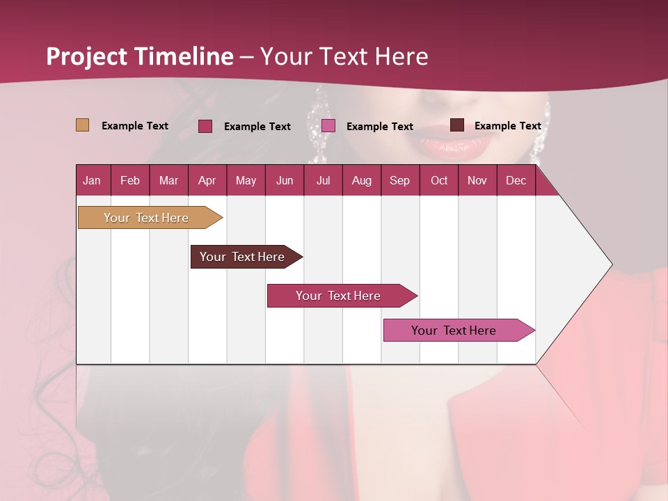 A Woman In A Red Dress Is Posing For A Picture PowerPoint Template