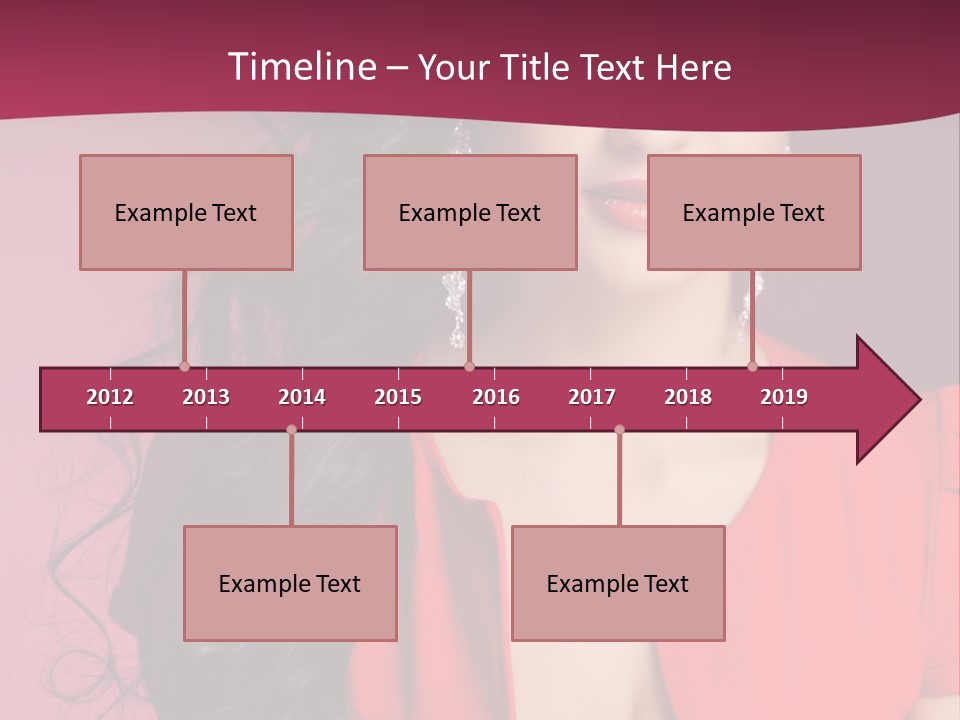 A Woman In A Red Dress Is Posing For A Picture PowerPoint Template