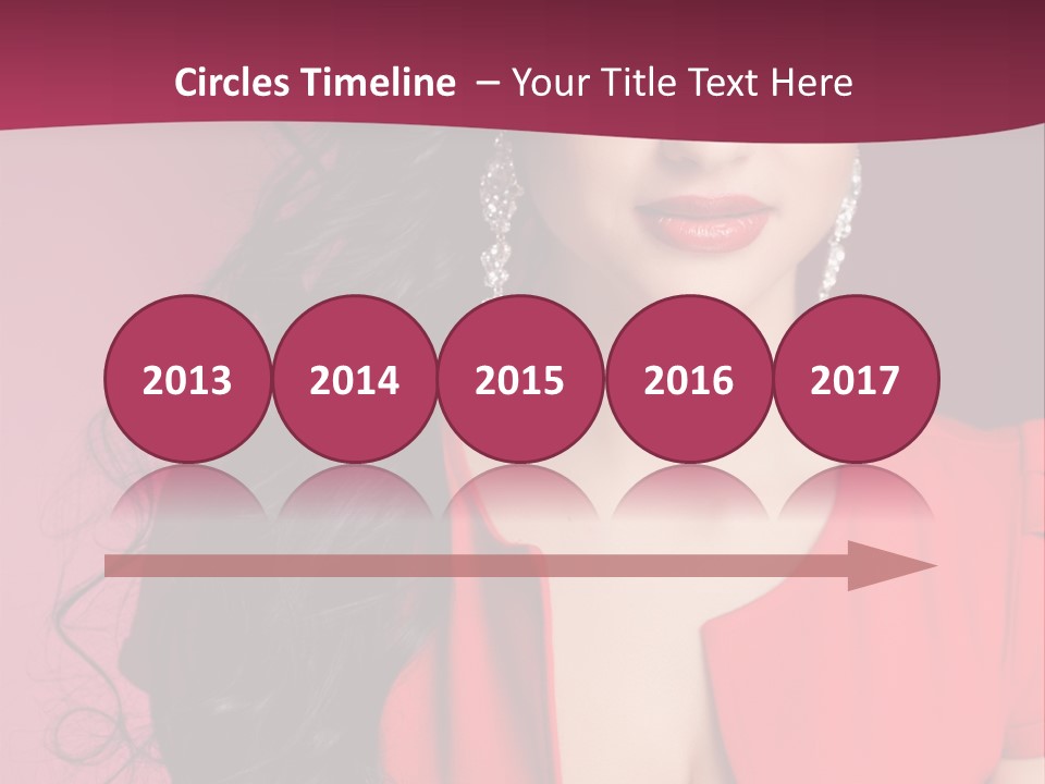 A Woman In A Red Dress Is Posing For A Picture PowerPoint Template