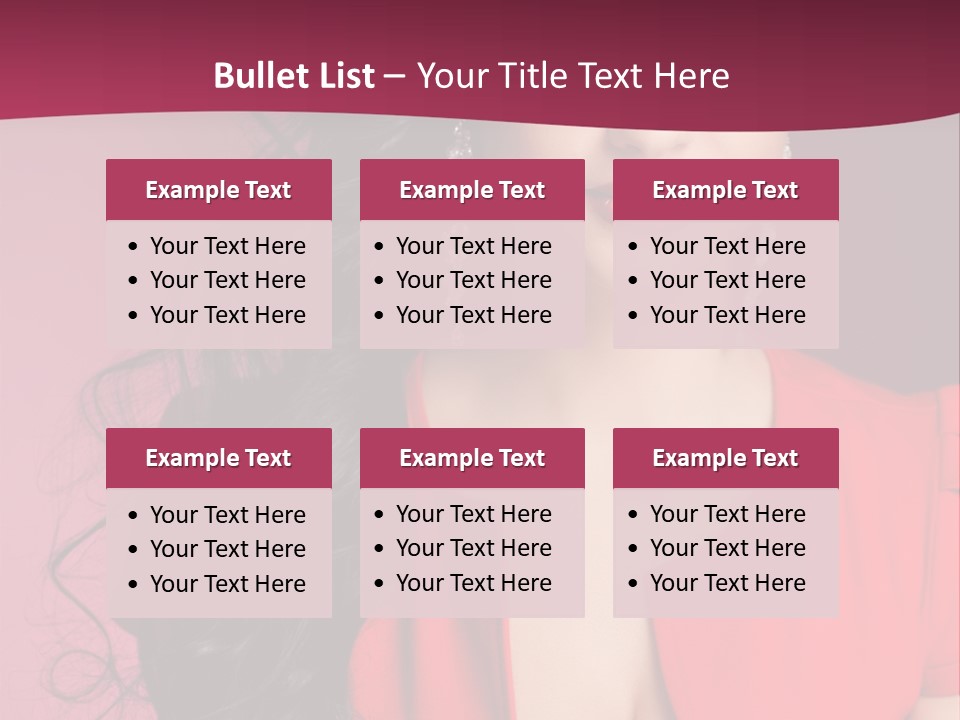 A Woman In A Red Dress Is Posing For A Picture PowerPoint Template