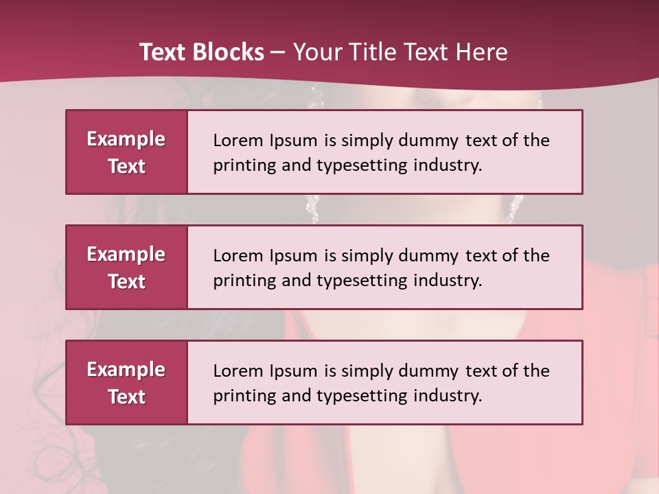 A Woman In A Red Dress Is Posing For A Picture PowerPoint Template