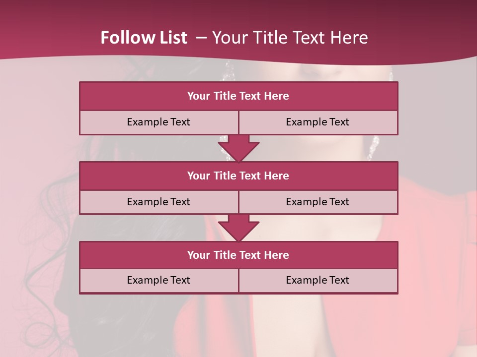 A Woman In A Red Dress Is Posing For A Picture PowerPoint Template