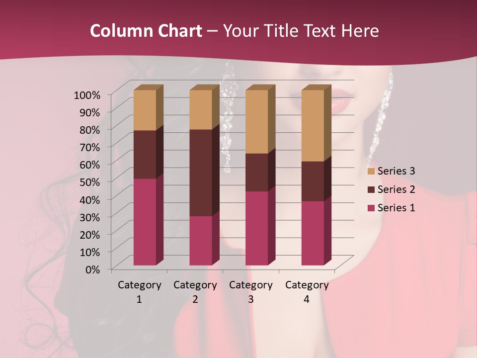 A Woman In A Red Dress Is Posing For A Picture PowerPoint Template