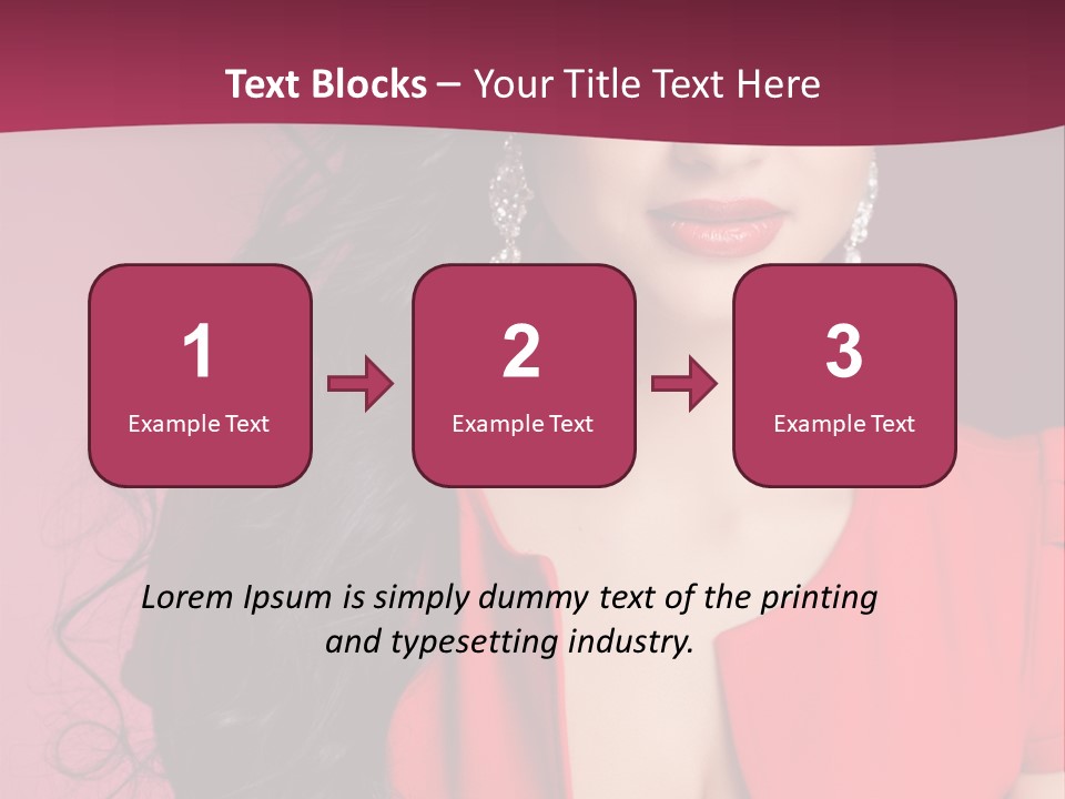 A Woman In A Red Dress Is Posing For A Picture PowerPoint Template