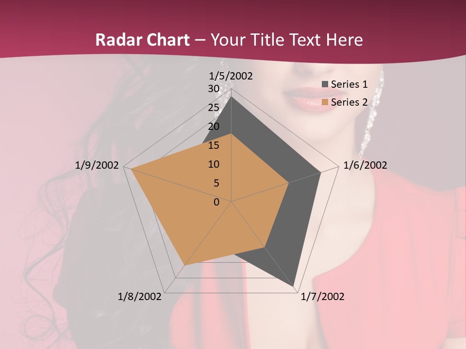 A Woman In A Red Dress Is Posing For A Picture PowerPoint Template