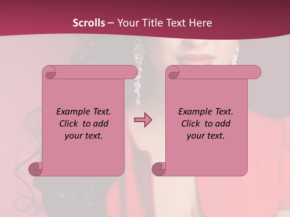 A Woman In A Red Dress Is Posing For A Picture PowerPoint Template