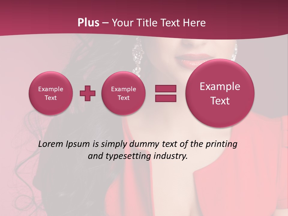 A Woman In A Red Dress Is Posing For A Picture PowerPoint Template