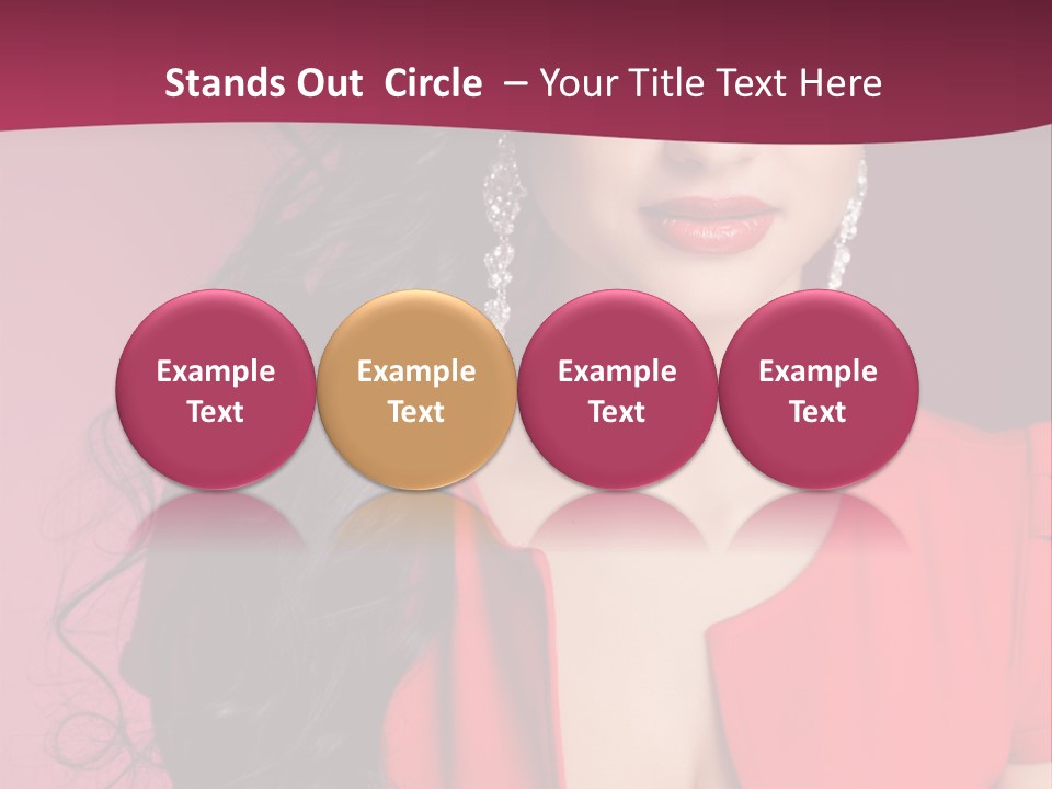 A Woman In A Red Dress Is Posing For A Picture PowerPoint Template