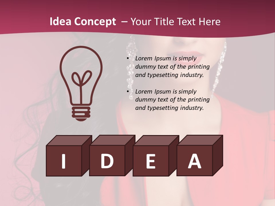 A Woman In A Red Dress Is Posing For A Picture PowerPoint Template