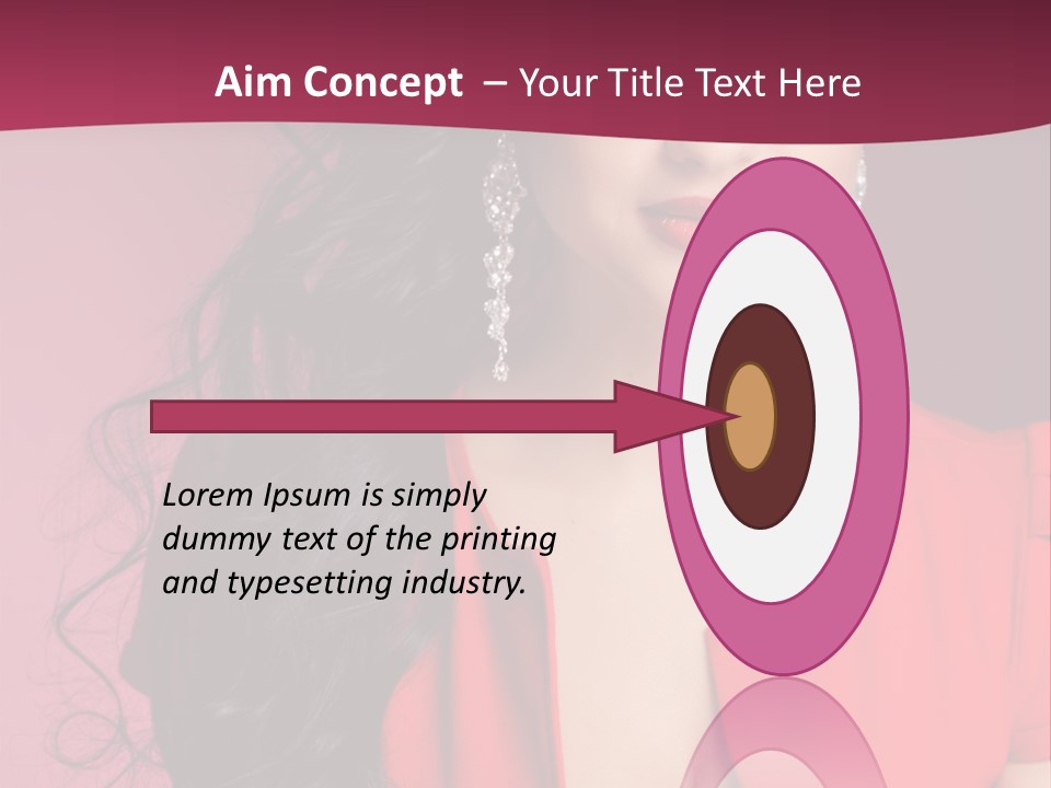 A Woman In A Red Dress Is Posing For A Picture PowerPoint Template