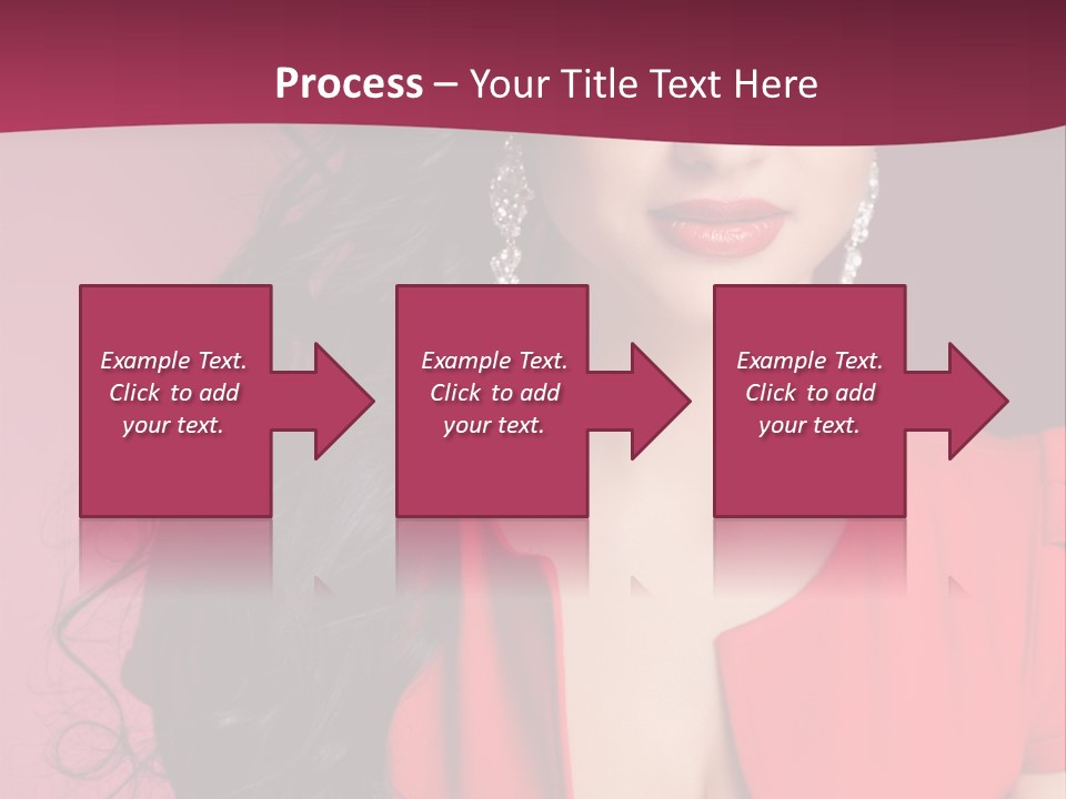 A Woman In A Red Dress Is Posing For A Picture PowerPoint Template