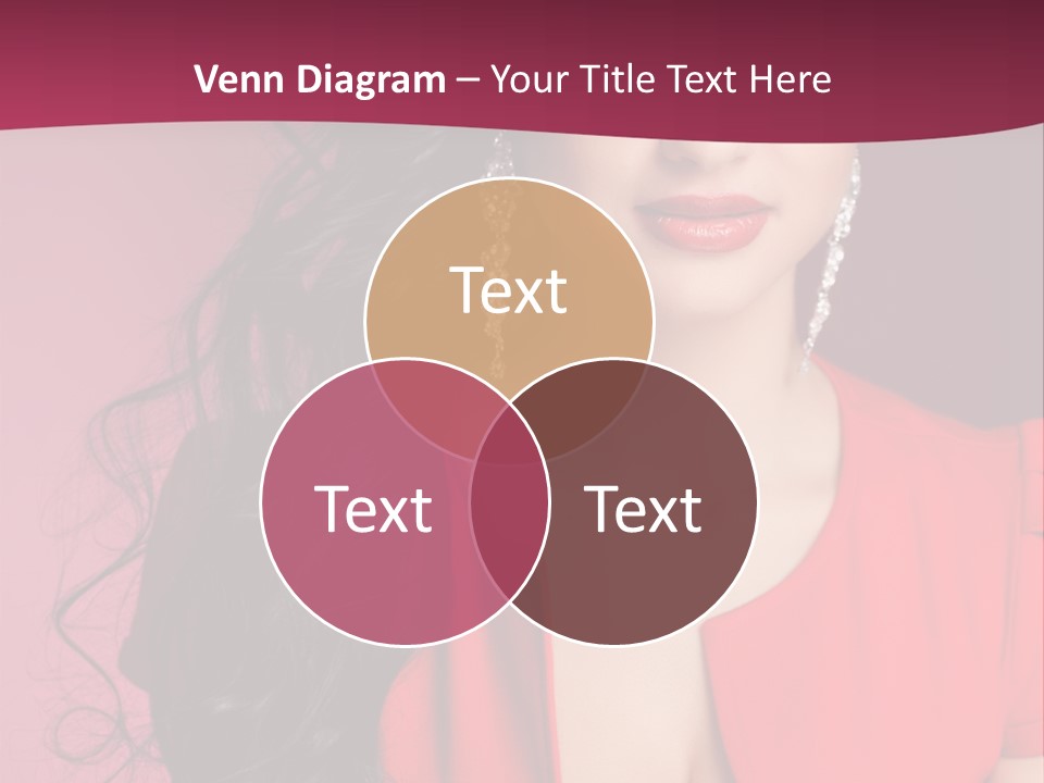 A Woman In A Red Dress Is Posing For A Picture PowerPoint Template