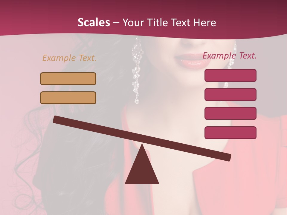 A Woman In A Red Dress Is Posing For A Picture PowerPoint Template