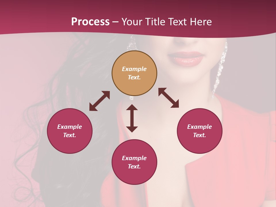 A Woman In A Red Dress Is Posing For A Picture PowerPoint Template