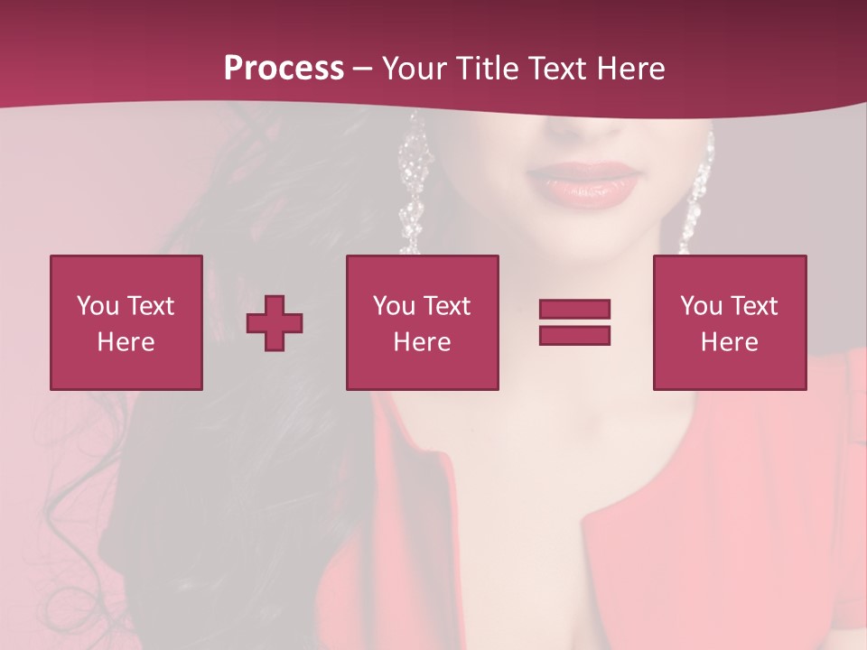 A Woman In A Red Dress Is Posing For A Picture PowerPoint Template