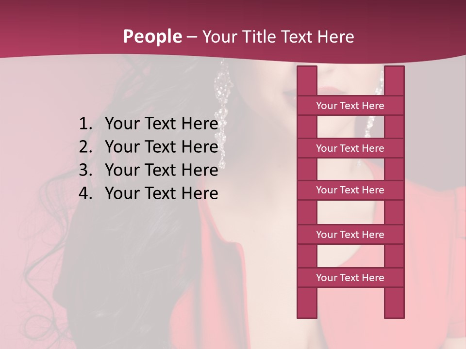 A Woman In A Red Dress Is Posing For A Picture PowerPoint Template